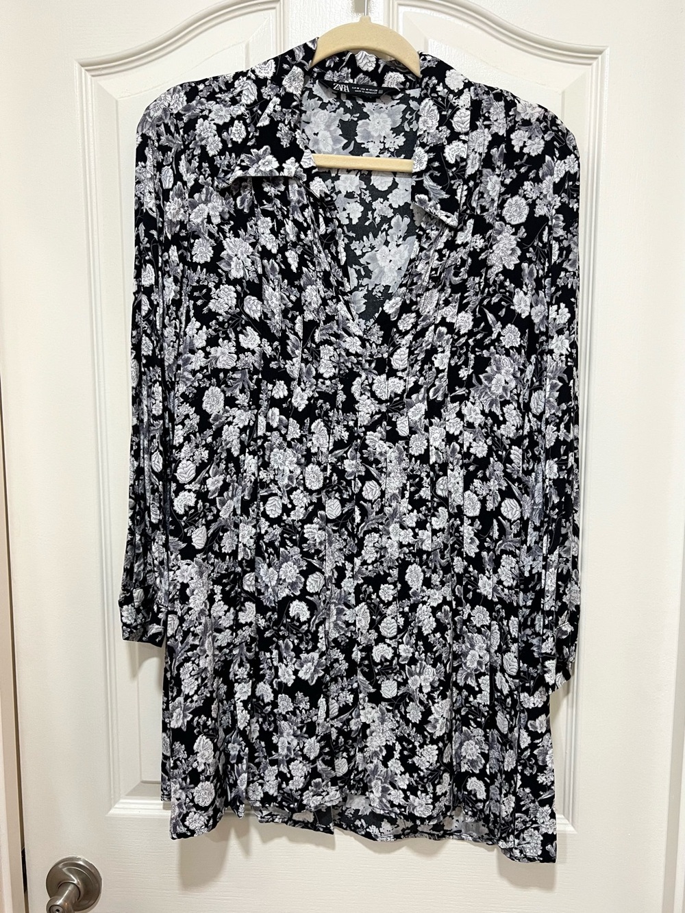 Zara Floral Long Sleeve Mini Dress